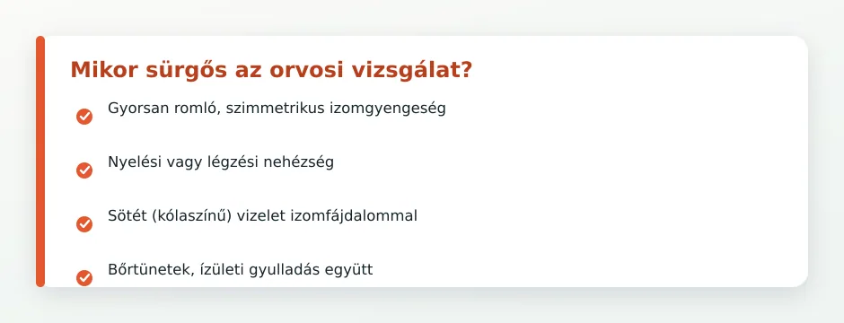 Izomgyengeség vészjelek