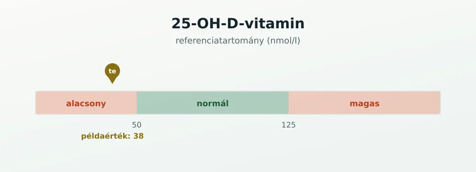 25-OH-D-vitamin referenciasáv nmol/l-ben