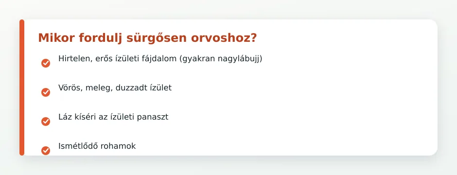 Köszvény vészjelek